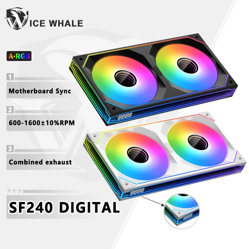 XIGMATEK SF240 DIGITAL ARGB PC Case Fan Infinity Mirror Motherboard Sync 4PIN PWM CPU Cooler Fan ventilador Conjoined Structure