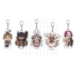 Game Wazukyan Vueko Faputa Riko Belaf Nanachi Irumyuui Keychain Doll Anime Acrylic Keyring Pendant for Gift