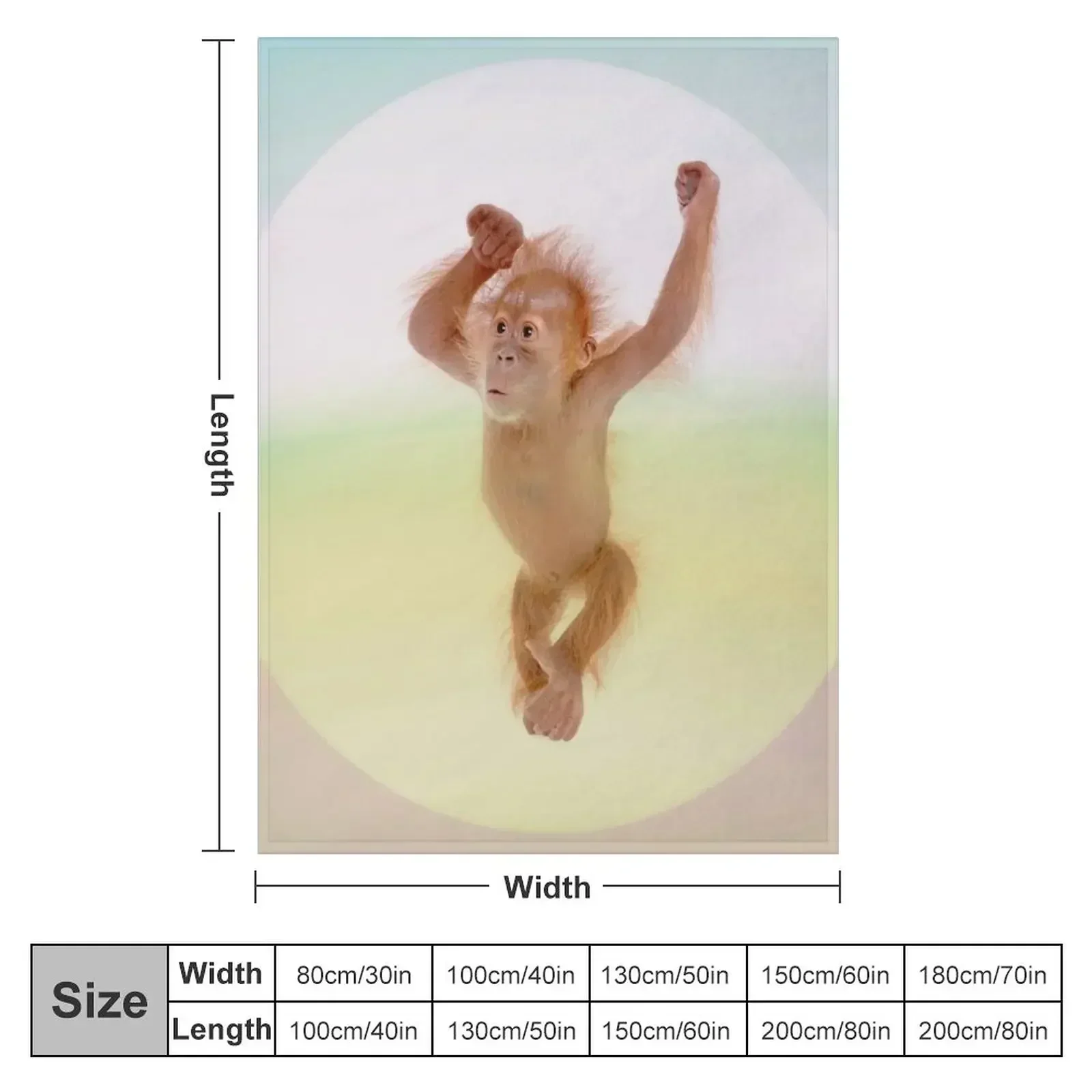Save Orangutan Throw Blanket couch cozy soft plush fuzzy picnic outdoor blanket