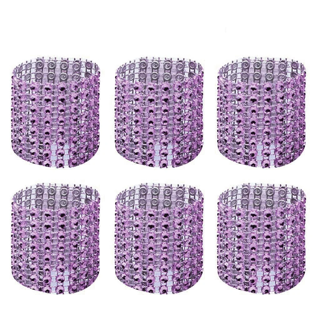 

50pcs Fashion Napkin Ring Handmade Serviette Buckle Holder for Wedding Party Dinner Table Decoration (Purple)