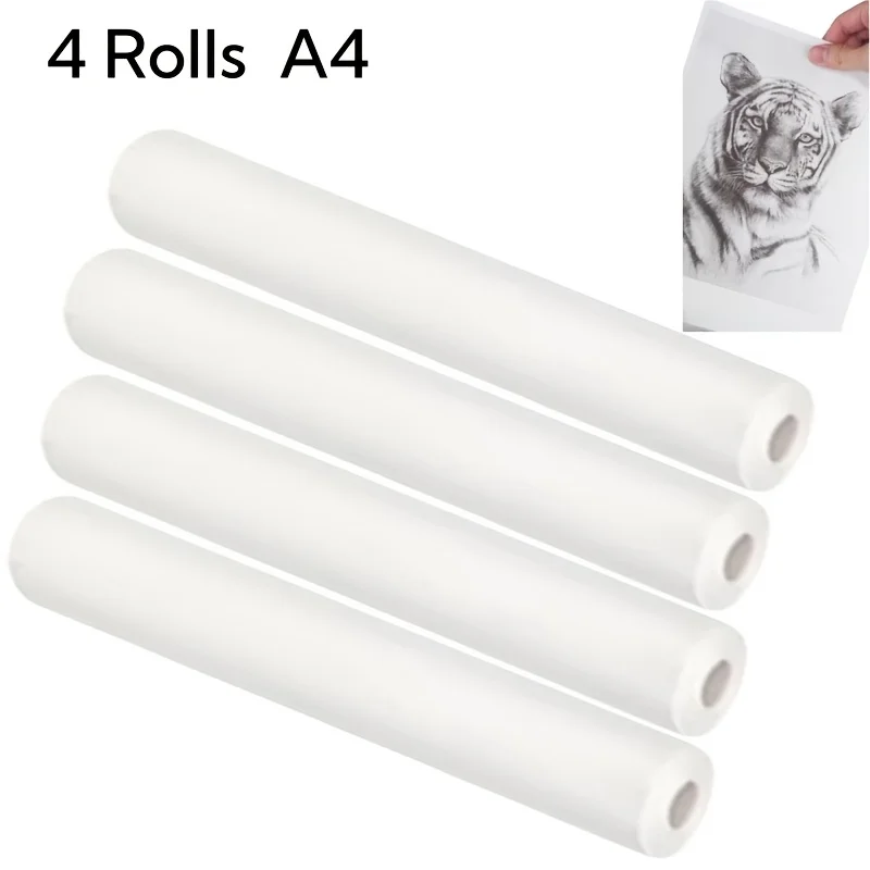4 Rolls 8.5x11 A4 Thermal Paper Roll, Quick-Dry for A4 Portable Printers, Ideal for Office, Home, Travel, Contracts, Receipts