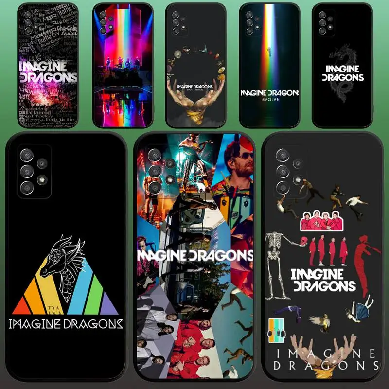 Imagine Dragons Rock band Phone Case for SamsungA 91,80,73,72,71,70,53,52,51,42,41,40,32,31,30,22,21,20,13 S 4G 5G Black case