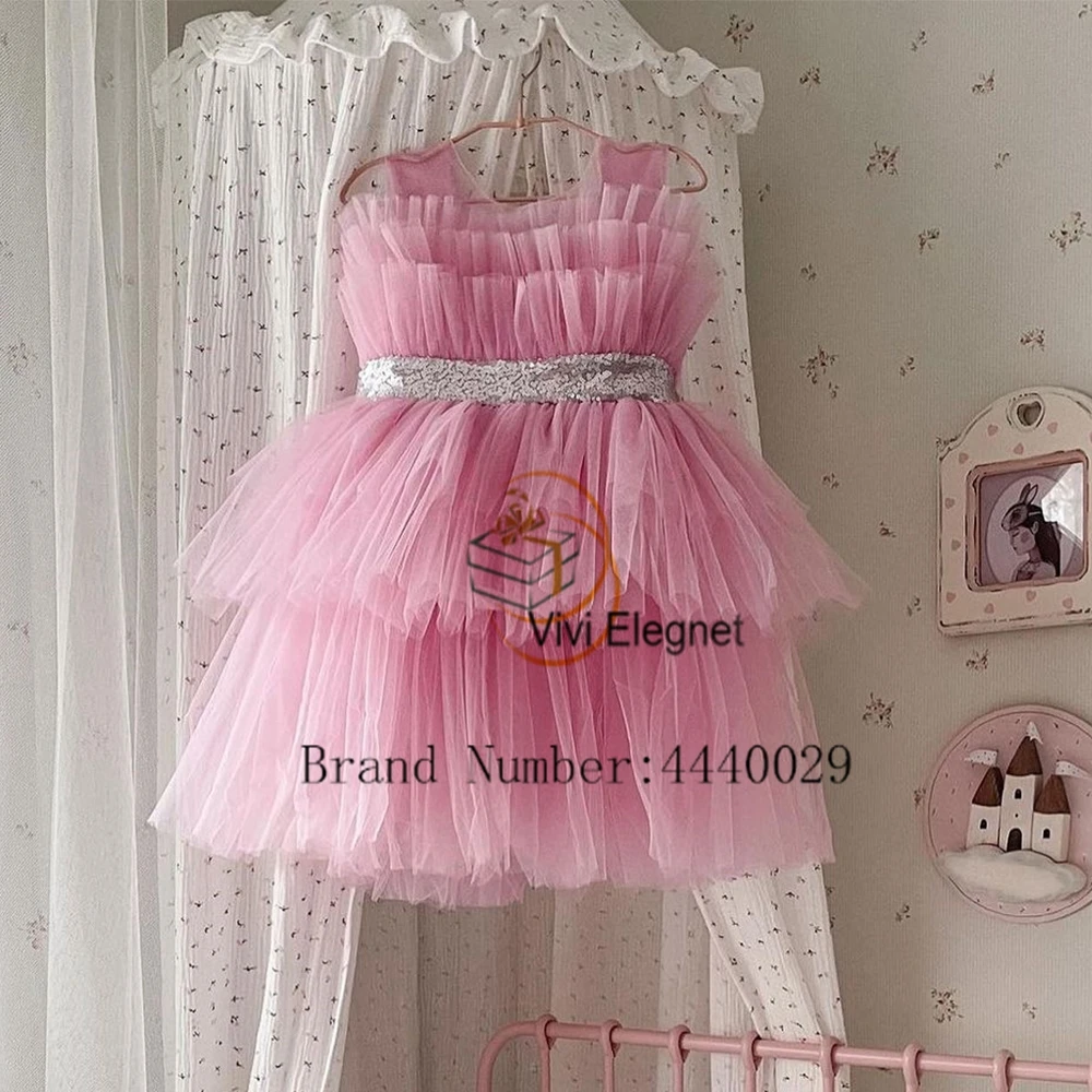 Robes de demoiselle d'honneur scoop modernes pour les enfants, longueur de thé, Noël, quoi que ce soit avec du tulle doux, été, 2024