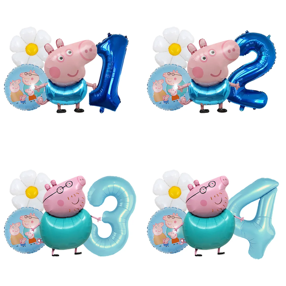 Peppa Pig Balloon Centerpiece Table Decoration Cartoon Foil Balloon Weights Birthday Party Supplies Kids Anniversary Decor