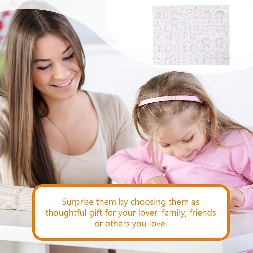 5 Sheets Heat Transfer Puzzle Blank Wooden DIY Sublimation Jigsaw for Personalized Gift Family Party Game Brain Teaser