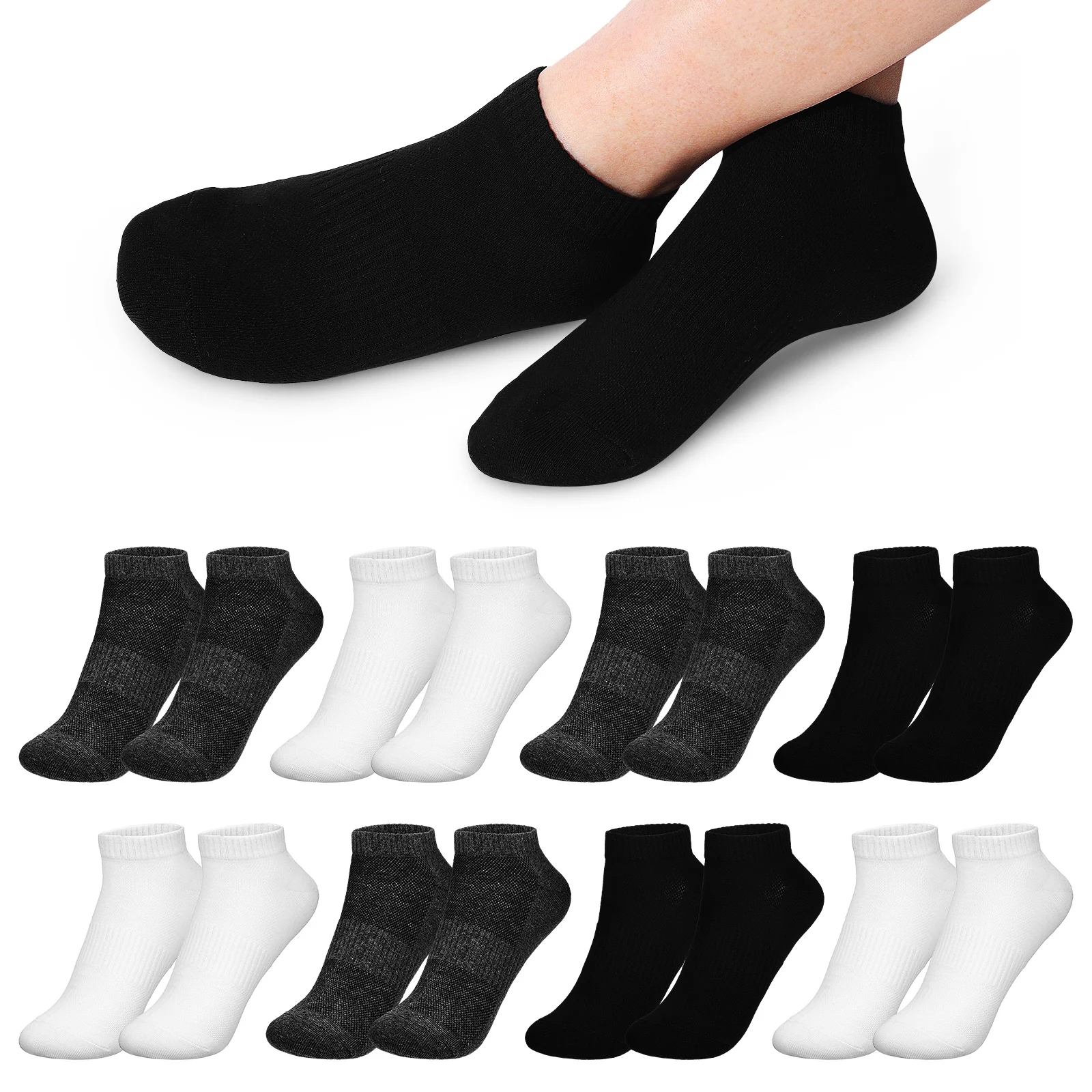 9Pairs Men Cotton Ankle Socks Sports Running Low Cut Socks for Hiking Cycling Training Male Running Sock