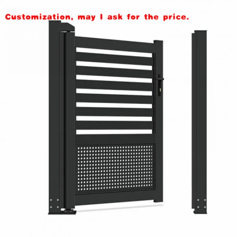 custom.Prima Customized Horizontal Slat Fencing Sliding Gate Courtyard Aluminum Gate Metal Frame Courtyard Door