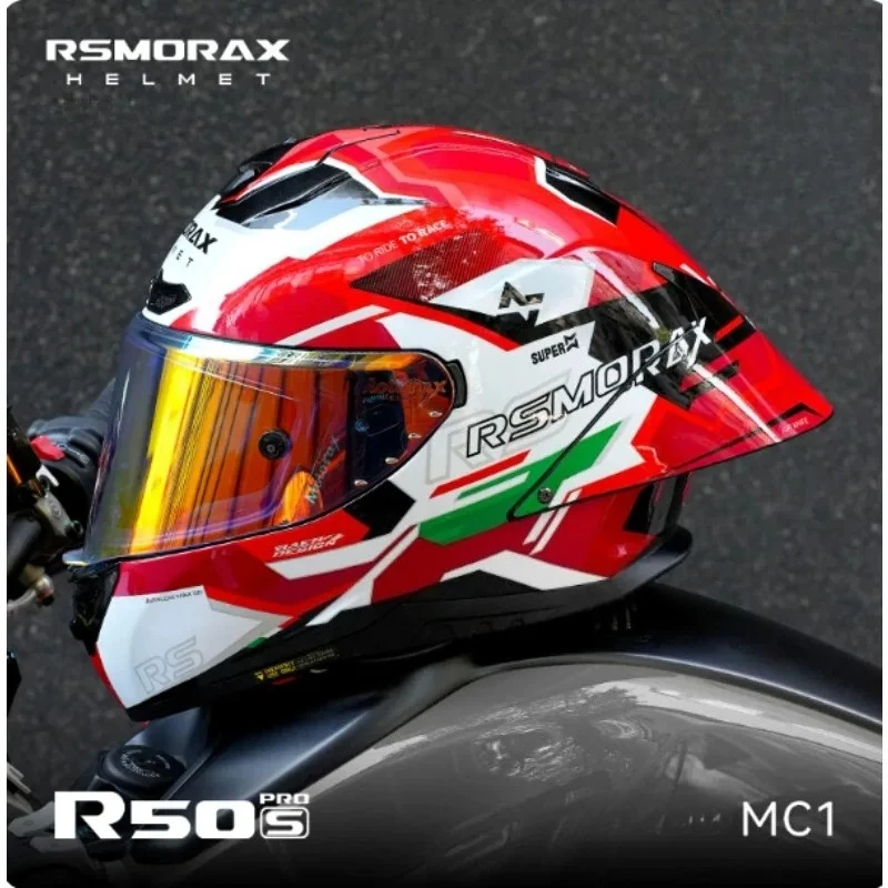 RSMORAX R50 All-season Motorcycle Helmet Big Tail Wing Men Women Helmet Full-face Safety Track Sports Helmet Cascos Para Moto