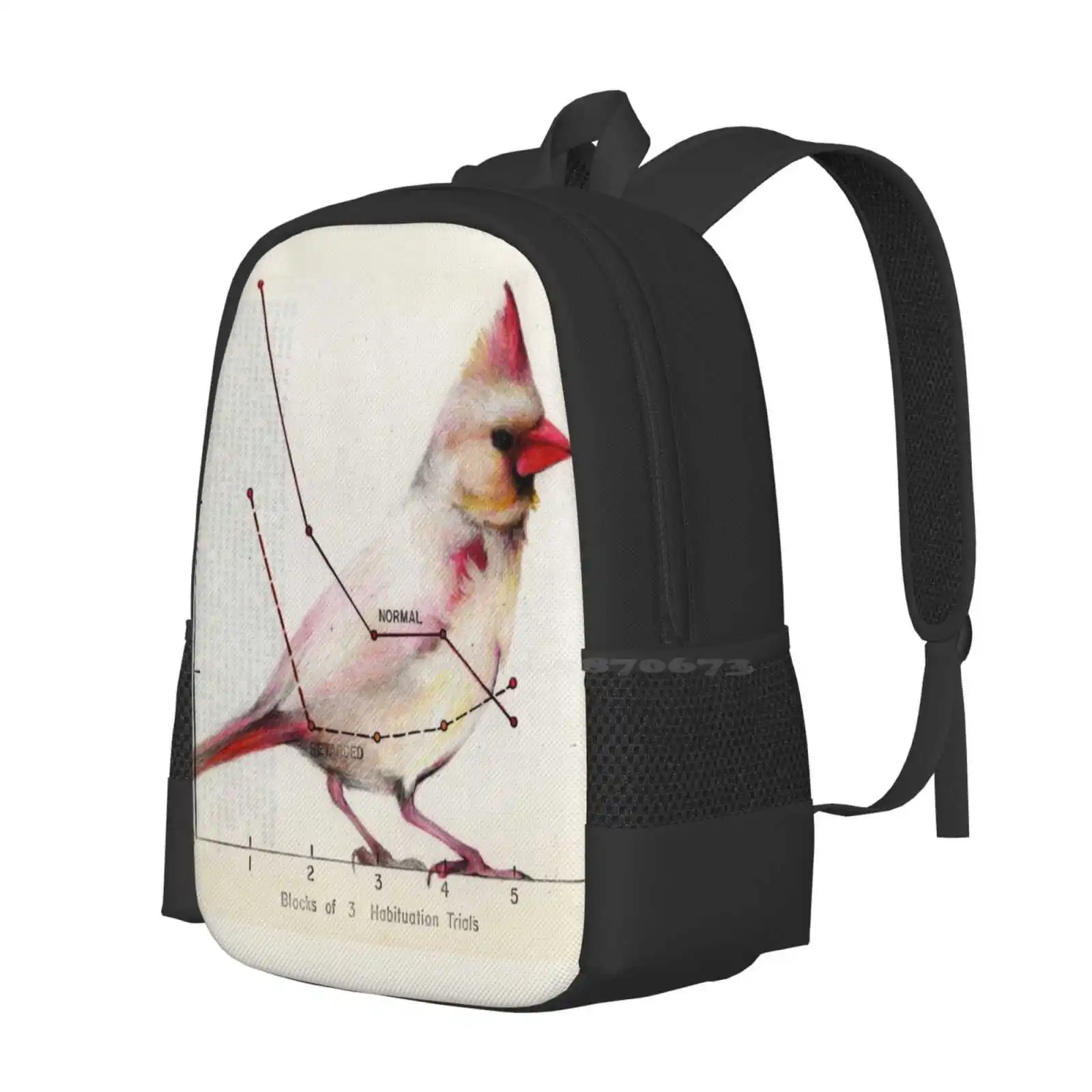 The Normal Cardinal New Arrivals Unisex Bags Student Bag Backpack Cardinal Bird Red Scientific Winter Christmas Nature