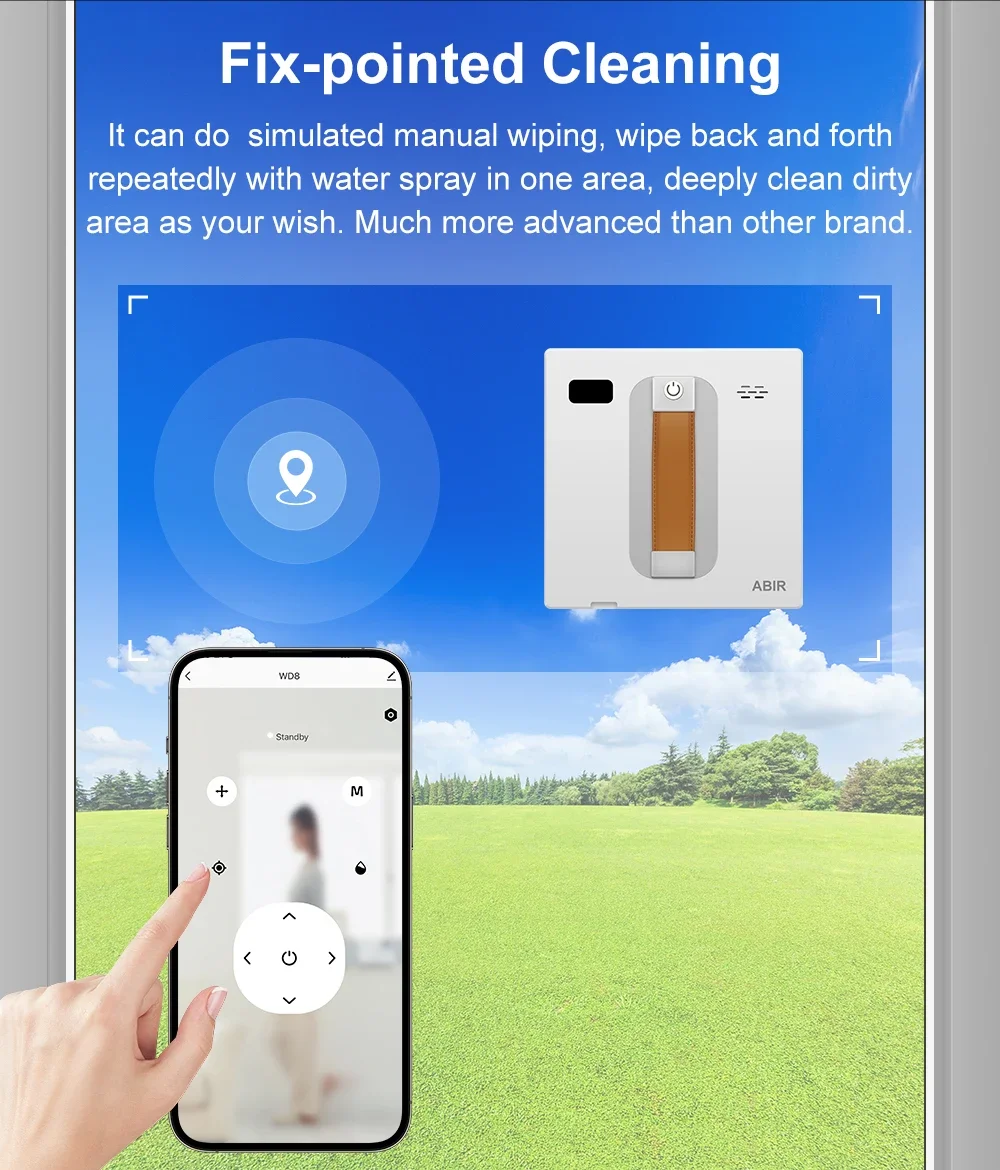 WD8 Fully Automatic Household Robot Vacuum Glass Cleaner Electric Window Cleaning Robot Cleaner With APP Remote Control ABIR