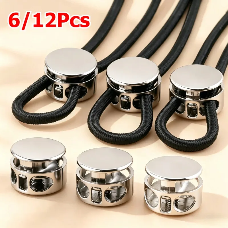 6/12Pcs No Tie Shoelace Fasteners Durable Spring Loaded Clips for Easy on/Off Fits Sneakers Casual Shoes Adjustable Reusable