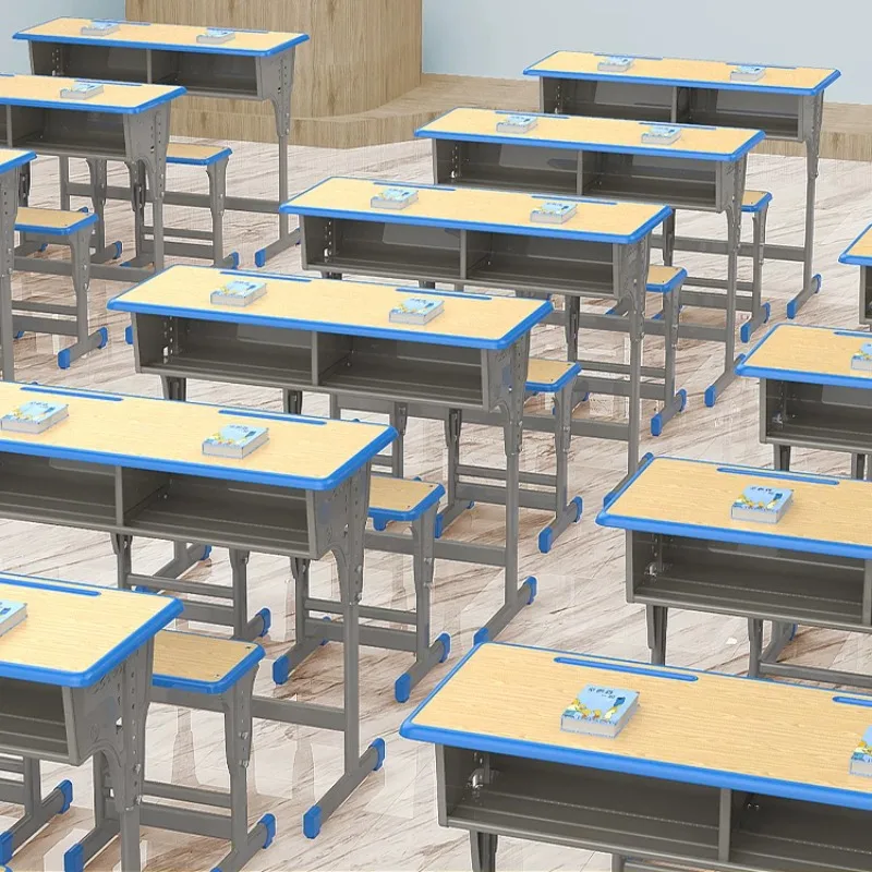 Adjustable Plastic School Student Desk and Chair Modern Design Style Classroom Workshop Bedroom Use