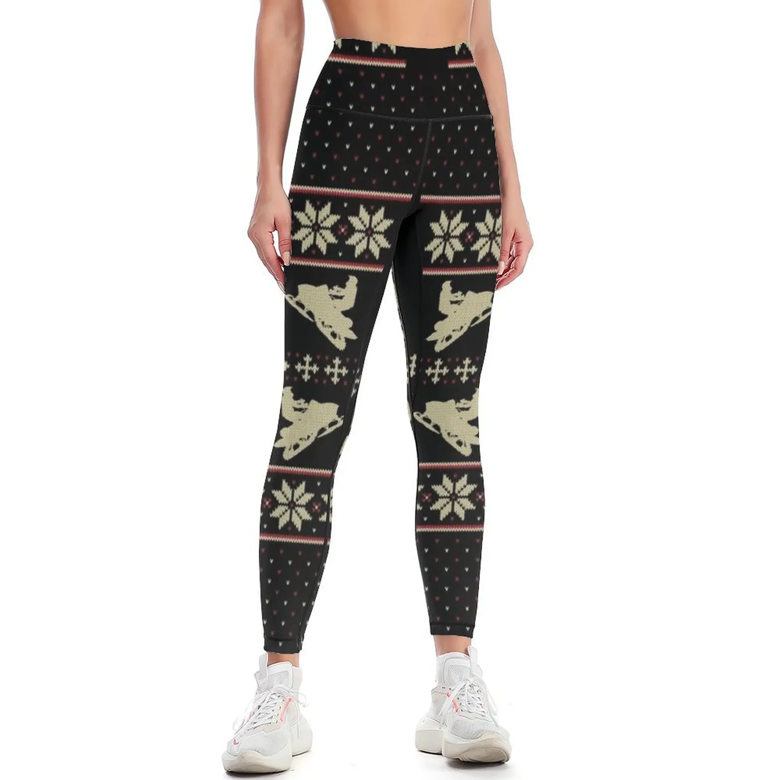 

Ugly Sweater style snowmobile Leggings exercise clothing for fitness set gym Fitness's gym clothes Womens Leggings