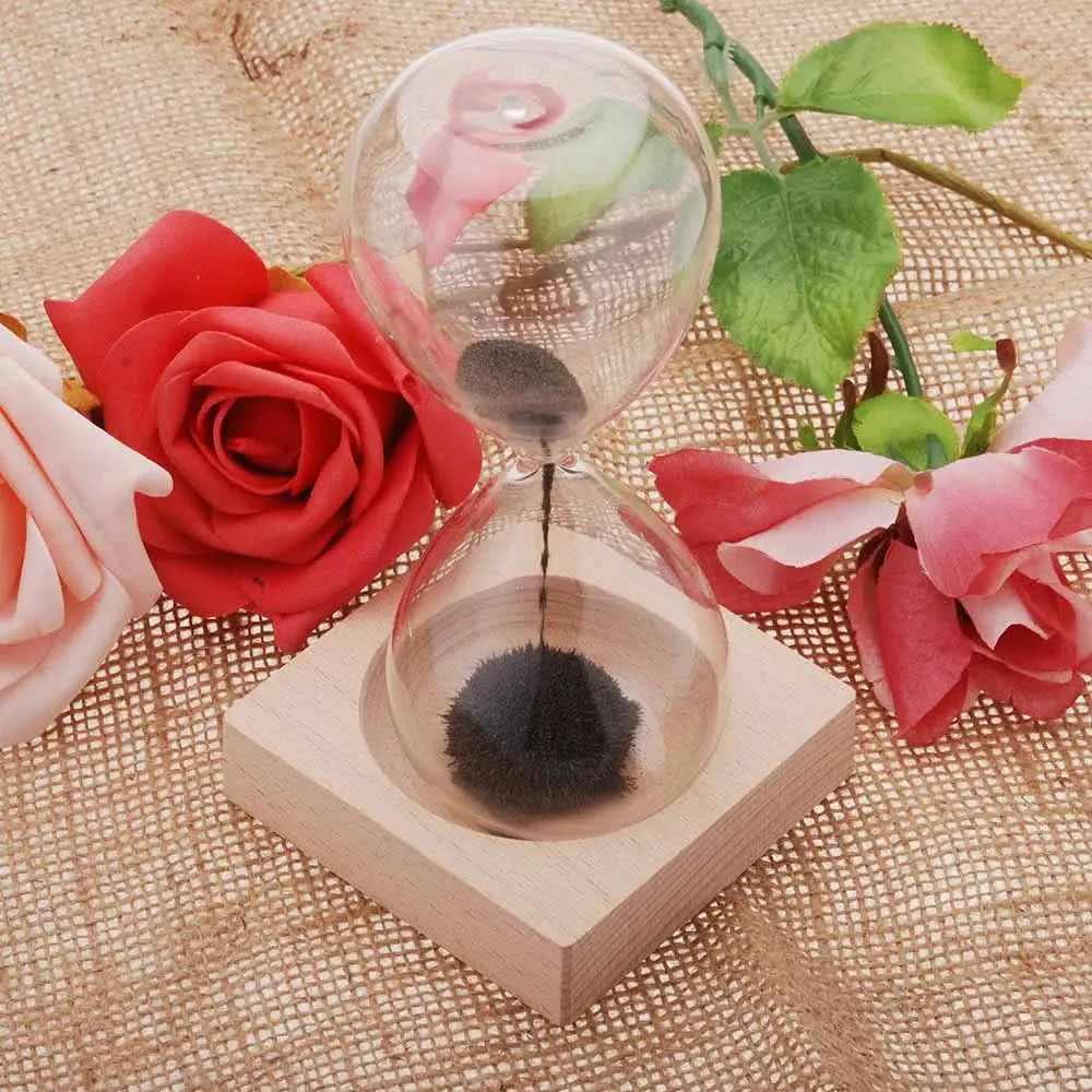 Magnetic Hourglass Awaglass Hand Blown Timer Table Top Decorator Magnetic