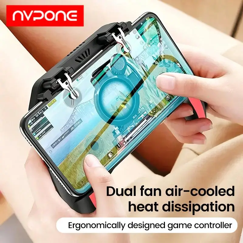 H10 4 Fingers Mobile Phone Game Handle Radiator for Cooling Fan Aim Shooting Gamepad Joystick Controller for iOS Android Phone