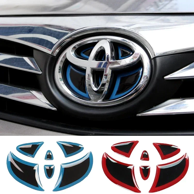 Epoxy Car Front Emblem Decals Rear Trunk Sticker for Toyota Corolla CHR Rav4 Vios Camry Wildlander Levin Prado Modification