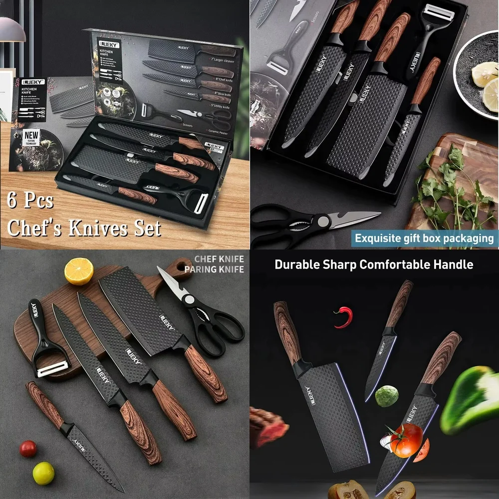 

Наборы ножей Набор кухонных ножей из нержавеющей стали из 6 предметов для приготовления фруктов и приготовления пищи
