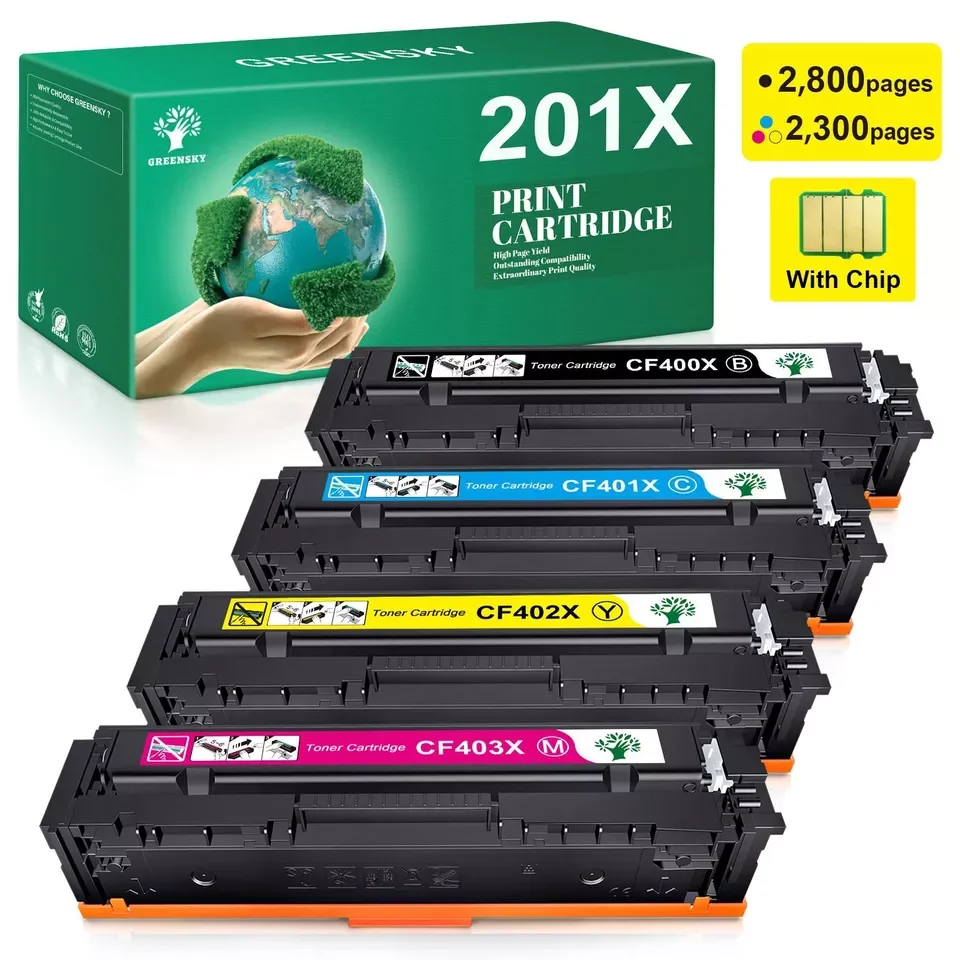 4PK 201X Toner Cartridges Set For HP Laserjet M252dw M252dn M277dw M277n CF400X