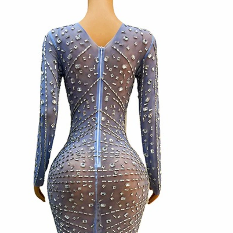 Diamond Host Catwalk Party Banquet Nightclub Bar Singer Costume Vestidos De Boda Para Fiestas Vestidos De Noche Elegante De Lujo