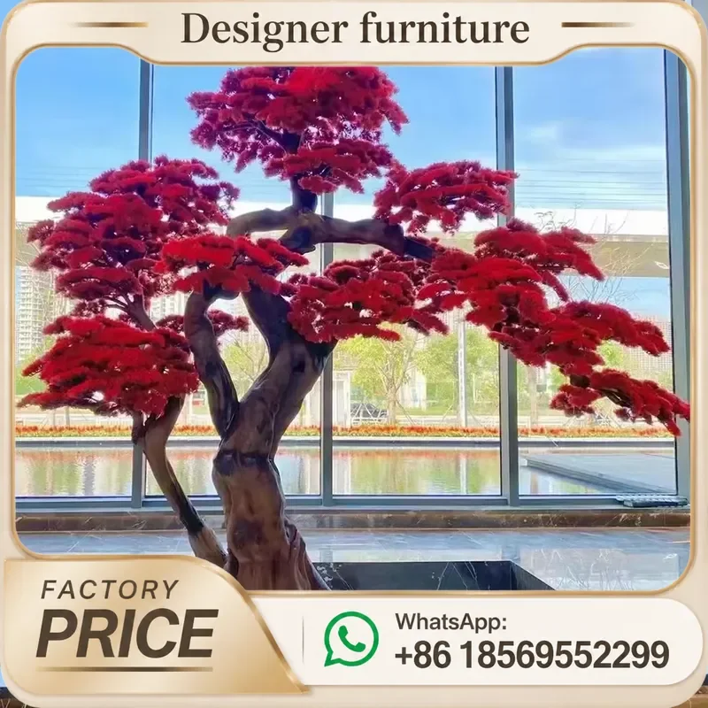 Large Artificial Red Pine Tree Faux Plants For Garden Outdoor Indoor Decoration Big Greenery Home Project