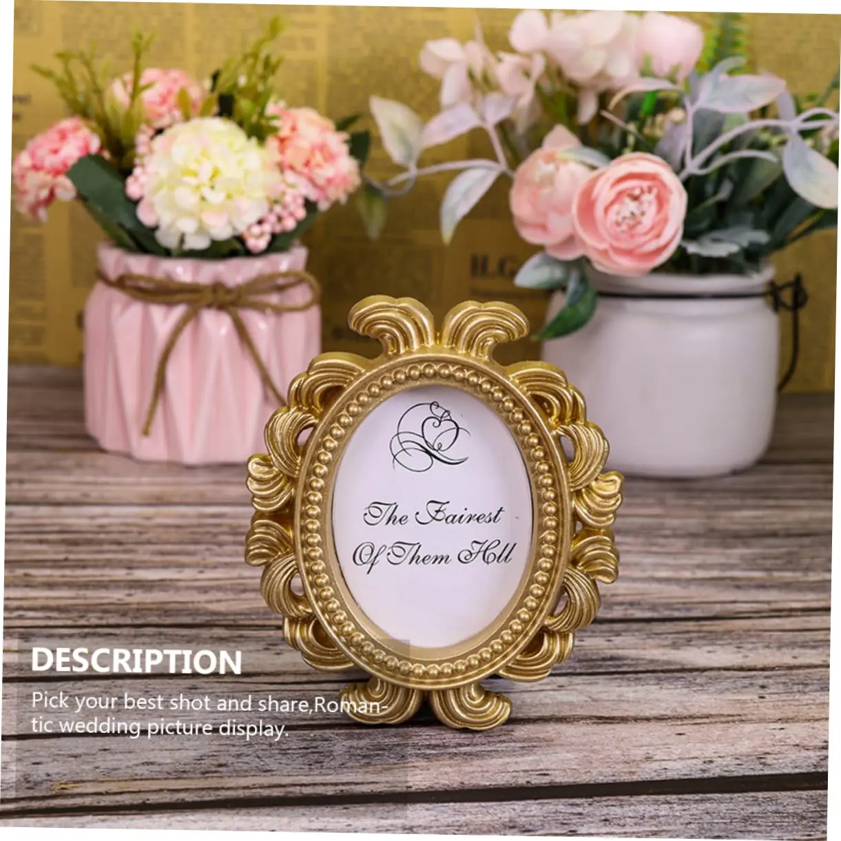 Wedding Decoration Oval Baroque Photo Frame Retro Theme Baby Shower Birthday Party Wedding Supplies MINI Photo Frame Desk Decor