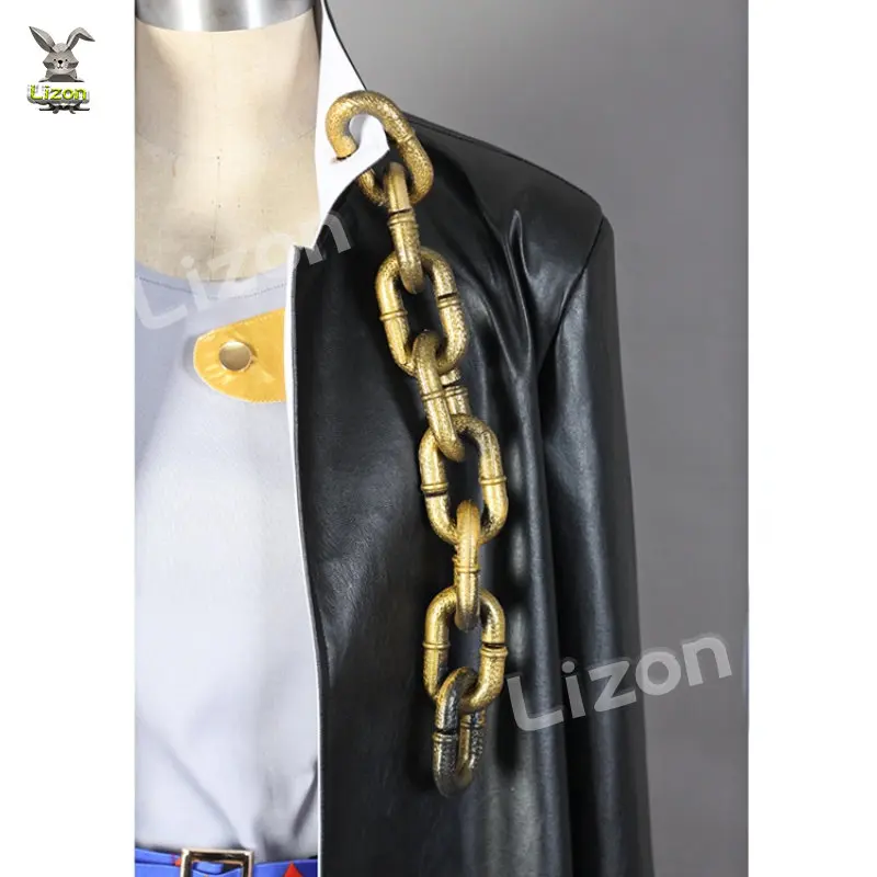 Kujo Jotaro Cosplay Golden Chain Anime JoJo's Bizarre Adventure Costume Halloween Jotaro Kujo Uniform Cosplay Accessories