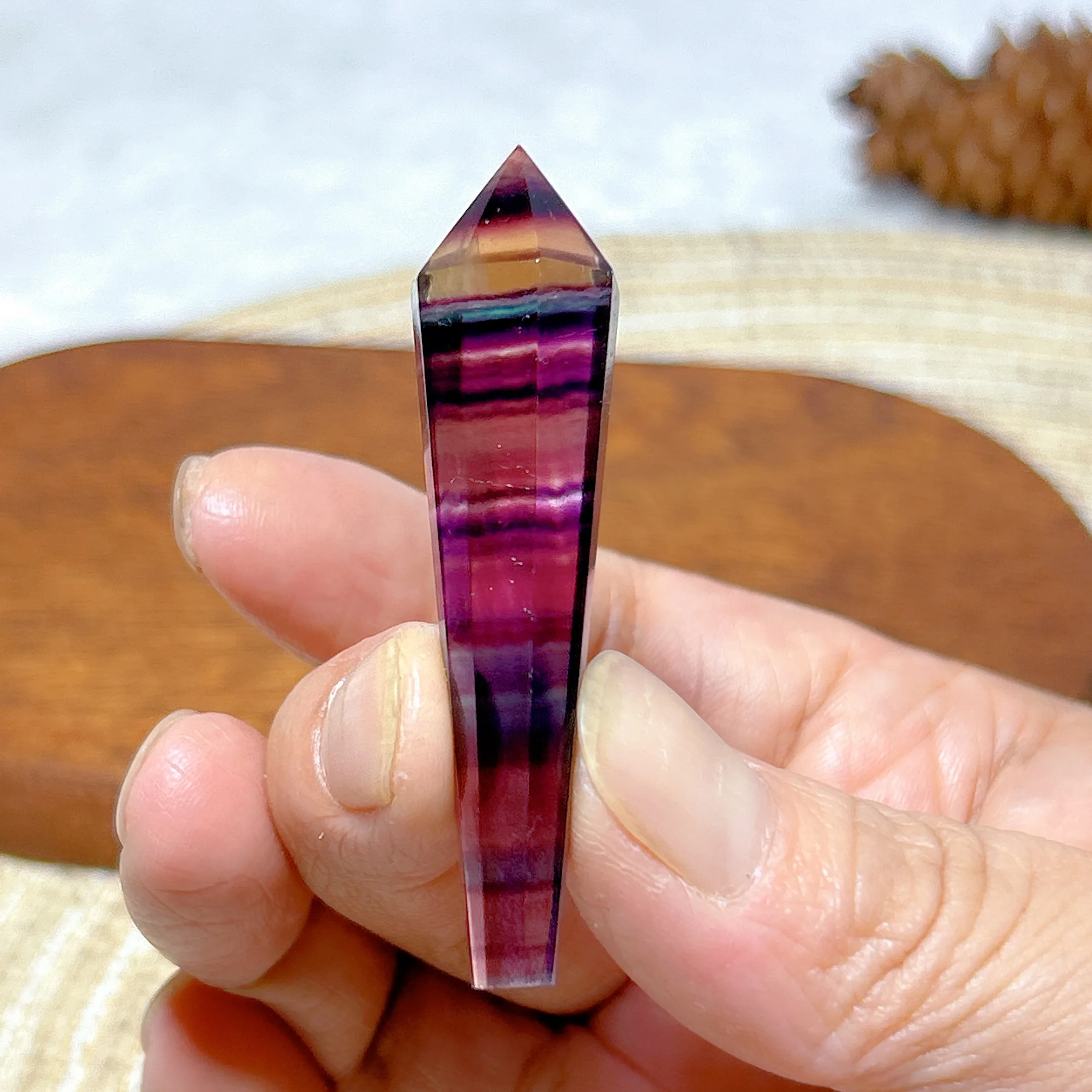 Healing Natural Crystal Rainbow Candy Color Fluorite Wand Tower High Quality Reiki Gemstone Mineral Energy Home Decorations Gift