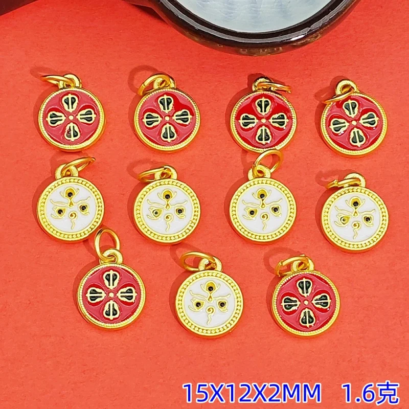 20pc set  Color-Preserving Ancient Double-Sided Dripping Oil Lucky Five Gods of Wealth PendantdiyNecklace Bracelet Pendant
