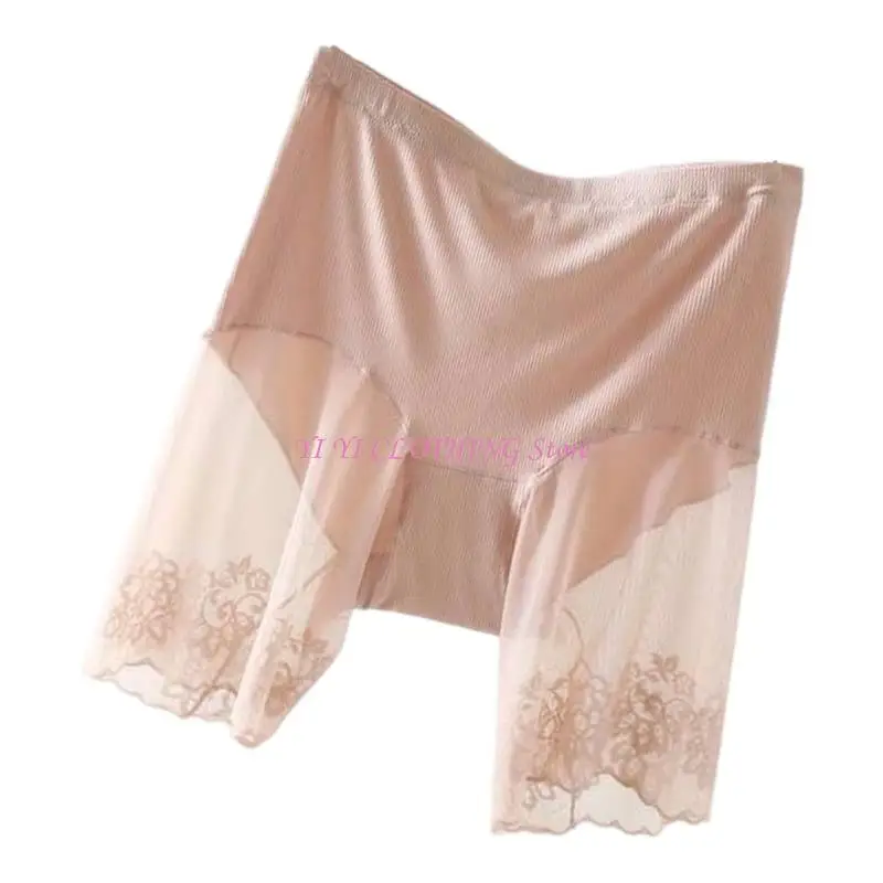 

N5KF Anti Chafing Invisible Shorts Summer Stretch Lace Trim Safety Pants Underwear
