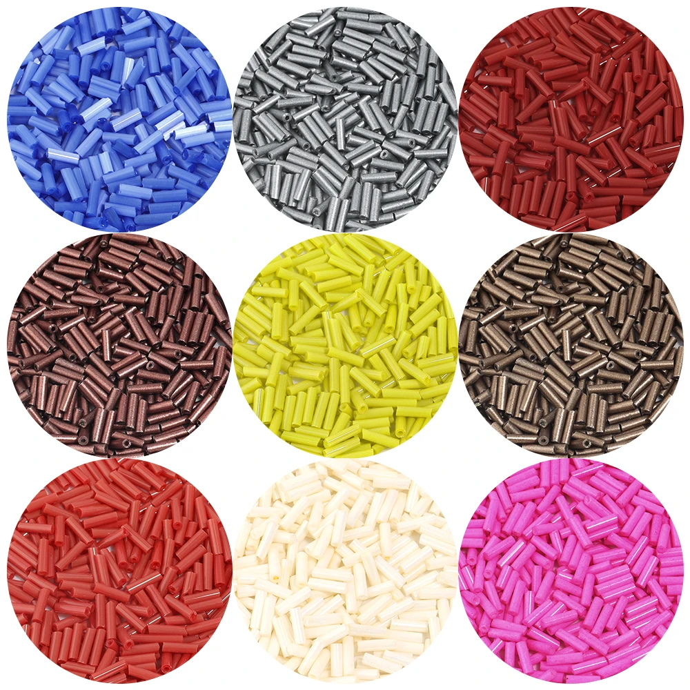 220/1100pcs Tube Shape Glass Seed Beads Colorful Glass Beads Loose Beads For Jewelry Making DIY Necklace Bracelets Accessories
