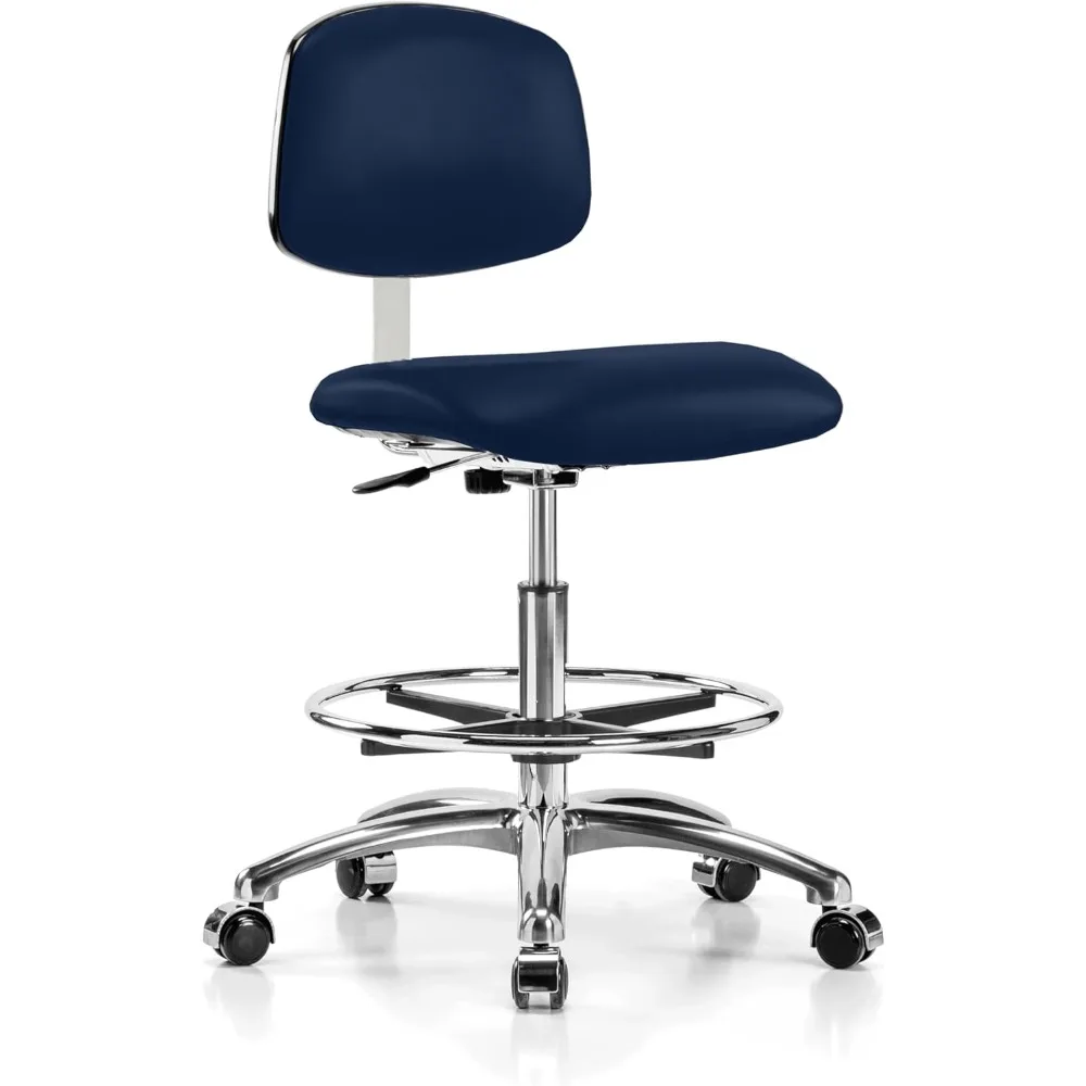 Electro-Static Dissipating (ESD) Cleanroom Chair with Footring - Workbench Height - Office Chair - Workbench Chair