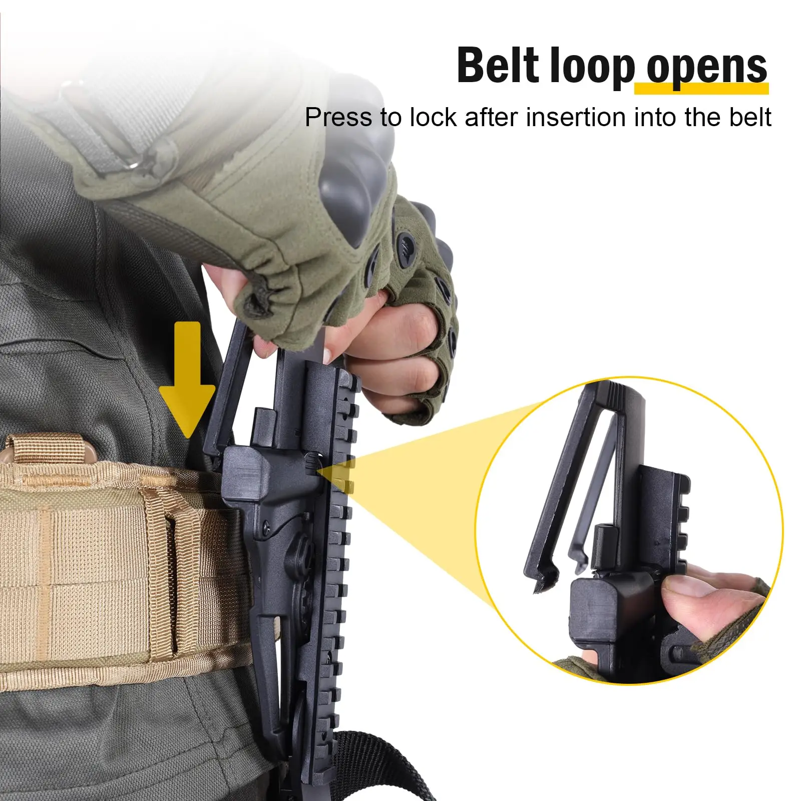 Tactical Low Rise Adjustable Binding Plate Drop Leg Holster Adapter Quickly installs and removes Holsters with Slastic Leg Strap