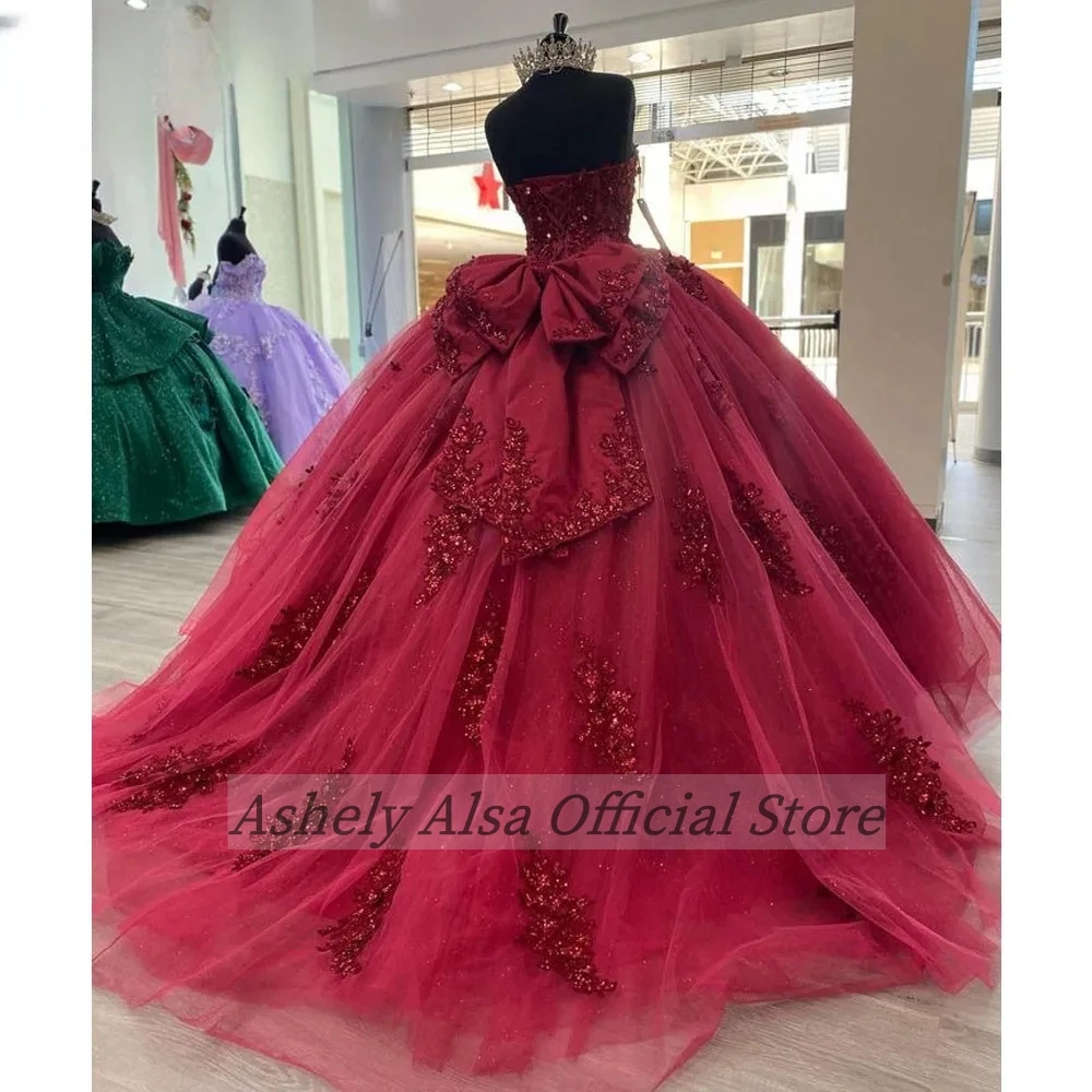 Vestidos de quinceañera de color rojo oscuro hechos a medida, vestido de baile con apliques de encaje, vestido dulce 16, ropa para fiesta de graduación, 15 vestidos de xv para niñas