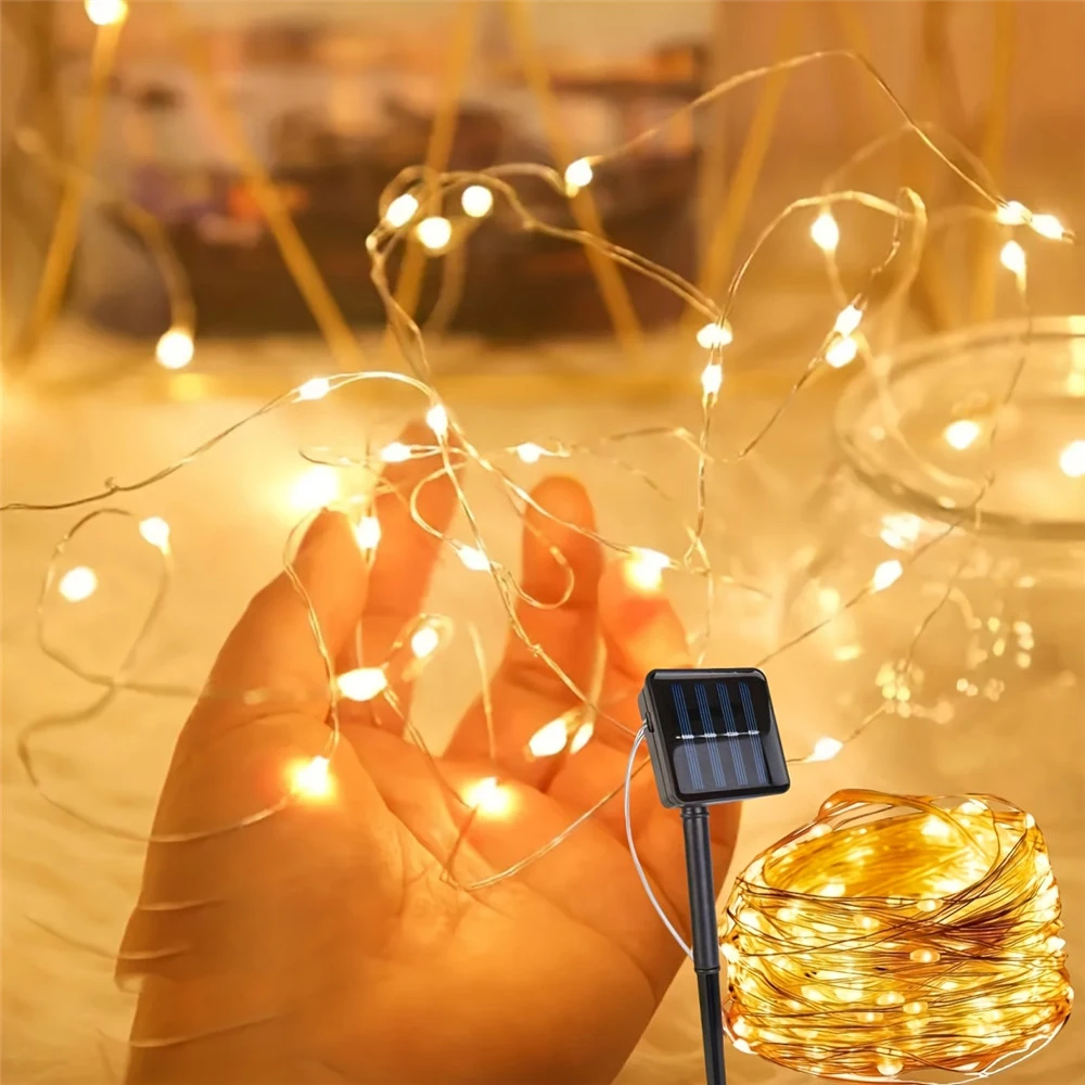 Outdoor LED Solar String Fairy Lights 4/7/12/22/32M Path Garlands Lamp Patio Waterproof Christmas Wedding Garden Street Lights