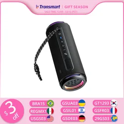 Tronsmart T7 Lite Bluetooth-Lautsprecher, verbesserter Bass, tragbarer Lautsprecher mit 24-Stunden-Spielzeit, APP-Steuerung, IPX7 wasserdicht für Camping