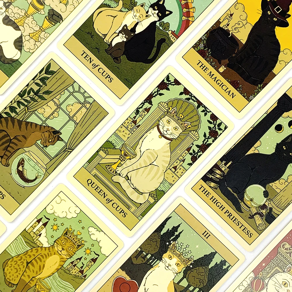 Cartes de Tarot de 78 cartes uniques pour les amateurs de chats et les amateurs de Tarot, jeu de cartes mignonnes, cadeaux du nouvel an, offre spéciale