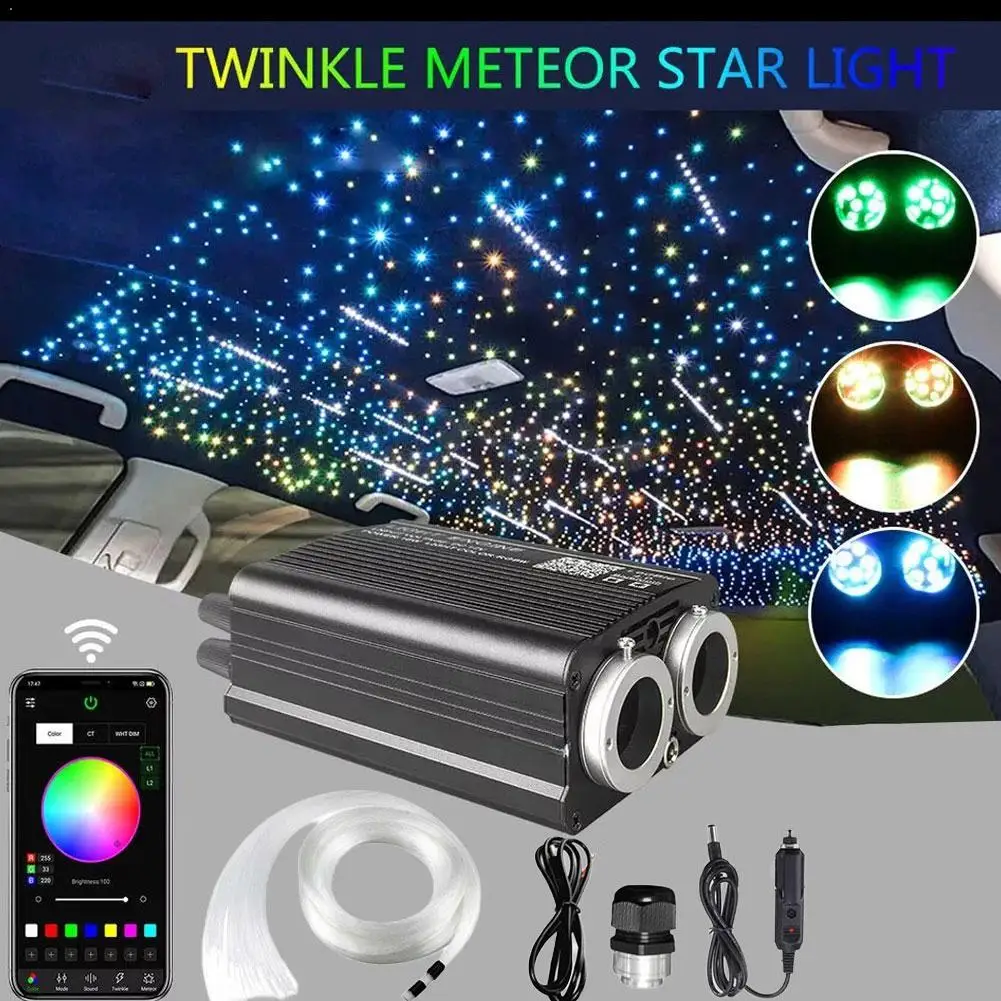 

Car Starry Sky Light Auto Home Fiber Optic Lights Atmosphere Car DIY Control Lamp Styling RGB Ceiling Music V Colors 8 Ligh