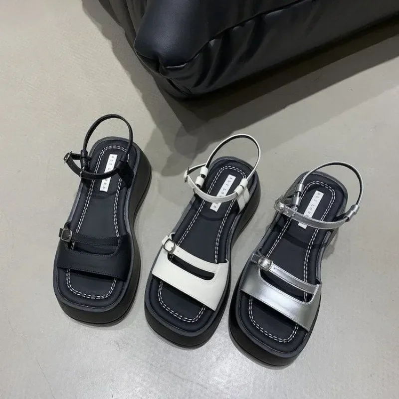 Platform Sandals Women Wear Fashion Korean Version To Match The Platform Shoes Korean Version Simple Buckle Sandals