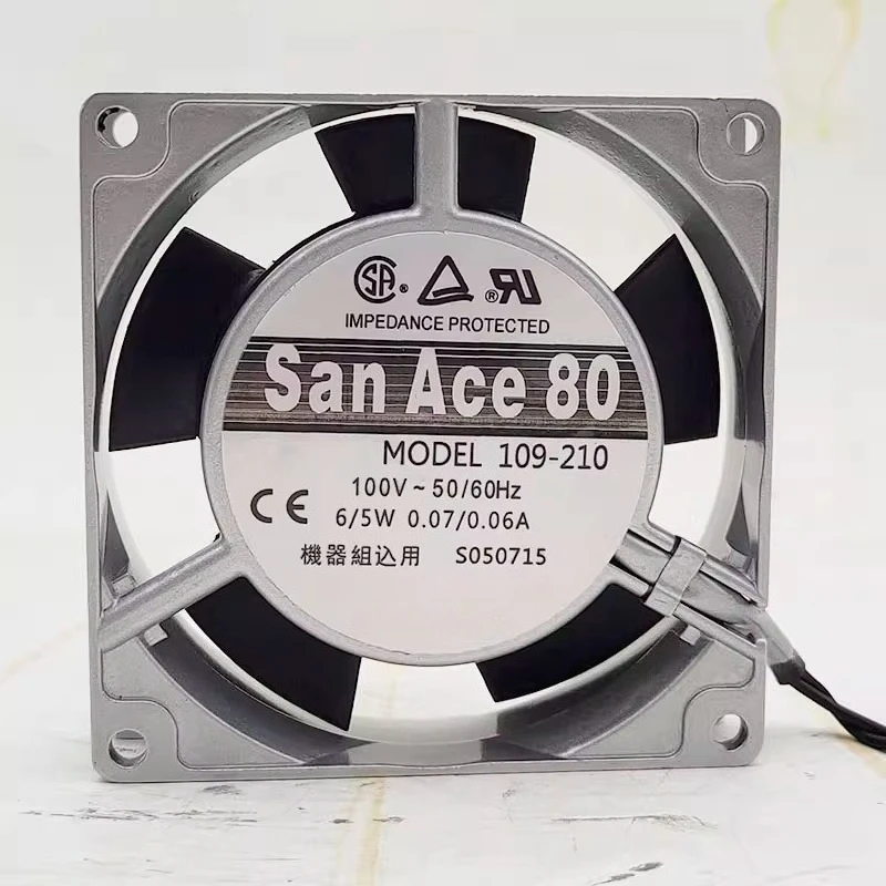 

ДЛЯ модели вентилятора Sanyo 109-210 AC100V 8020 8 см 2-проводной вентилятор с алюминиевой рамой