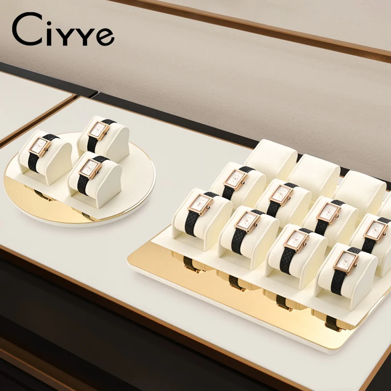 

Ciyye New Design Jewelry Display Props Premium Beige Ring Earrings Necklaces Bracelet Jewelry Display Stand Set for Shop Counter