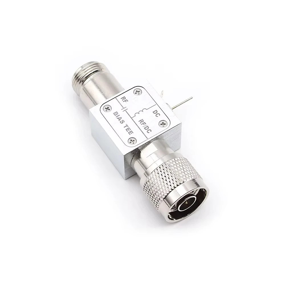 0.01-3GHz Bias Tee 2A High Current 50V RF Block 75ohm with N-Type Female to Male Connector