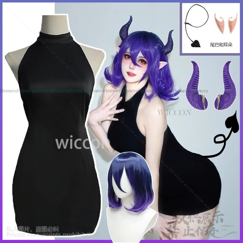 Anime Vermeil In Gold Cosplay Vermeil Costume Sexy Dress Halter Neck Backless Pullover Sleeveless Tail Horn Props Customized