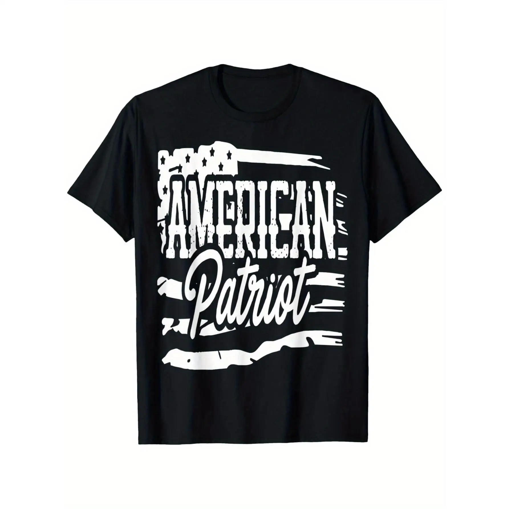 

Vintage American Patriot T-shirt Men's USA Flag Graphic Top Retro Distressed Short Sleeve Patriotic 4th of July Tee Gift