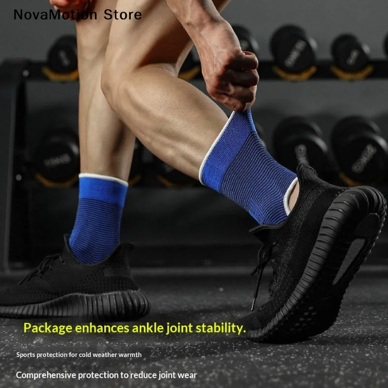 1 Pair Elastic Ankle Support Sleeves Breathable One Size For Running Basketball Cycling Sports Injury Prevention Ankle Support