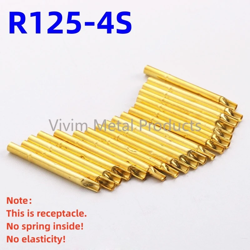 20/100PCS R125-4S Test Pin P125-B P125-B1 Receptacle Brass Tube Needle Sleeve Seat Solder Connect Probe Sleeve 30mm Dia 2.36mm