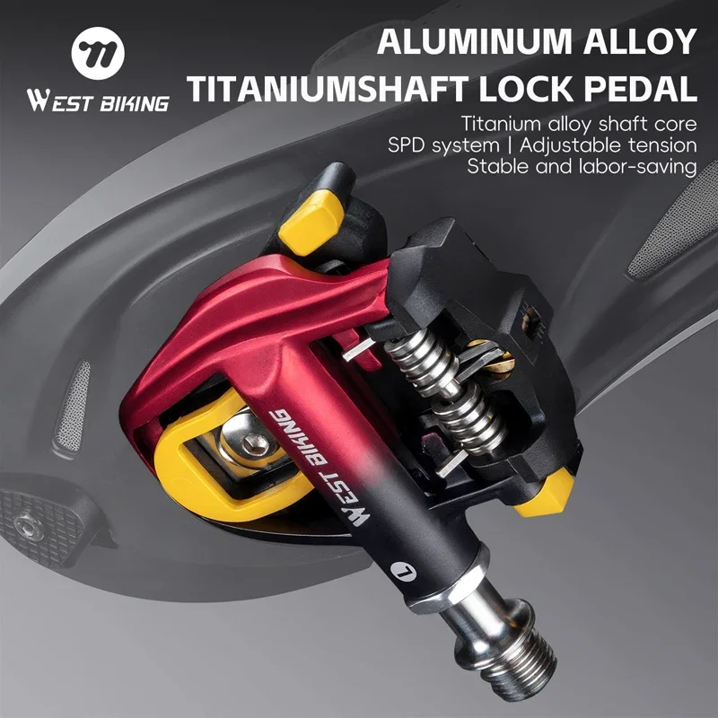 

WEST BIKING Bicycle Pedals Aluminum Alloy Titanium Axle Cycling Lock Pedal Road Bike Self-Locking Pedal For SPD System Bike Part