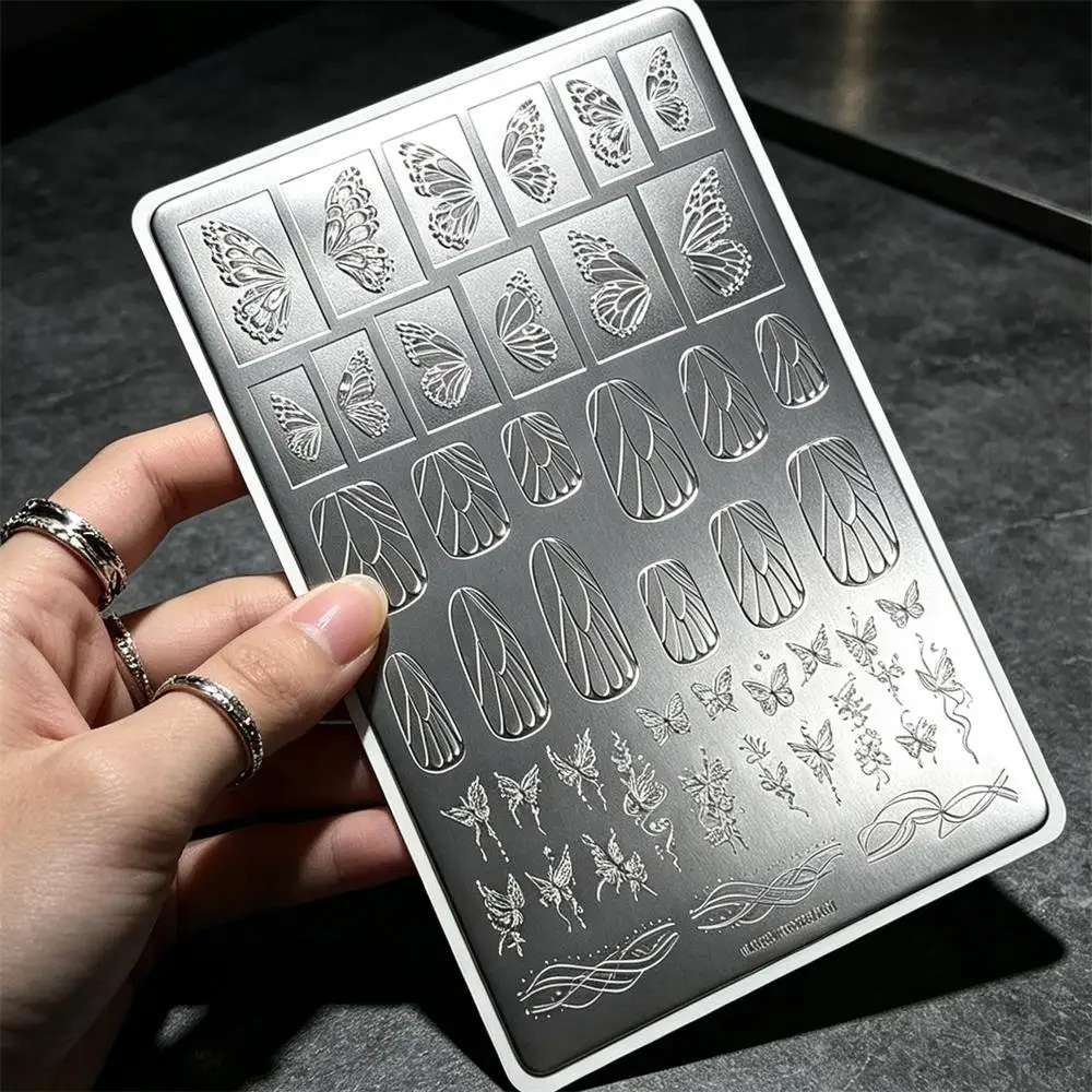 1PCS Butterfly Nail Stamping Plate Delicate Wings & Lace Patterns Nail Art Template Reusable Steel Stencil Manicure Salon & DIY*