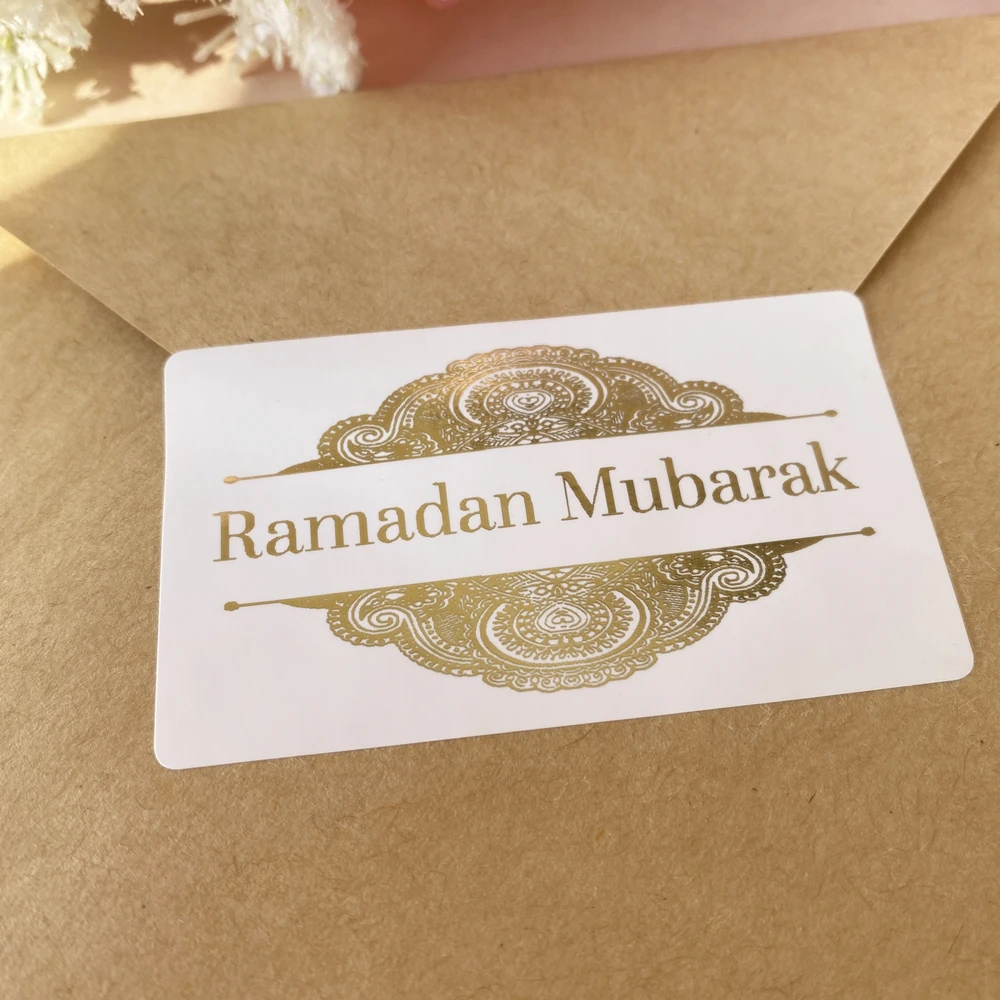 

30 Ramadan Crescent Stickers Golden Label Ramadan Decoration 2024