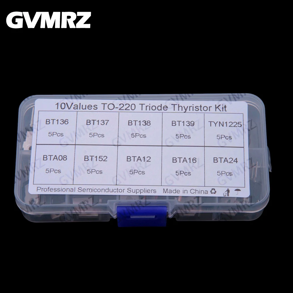 10Values 50PCS Silicon Controlled Thyristor BT136 BT137 BT138 BT139 TYN1225 BTA08 BT152 BTA12 BTA16 BTA24 TO-220