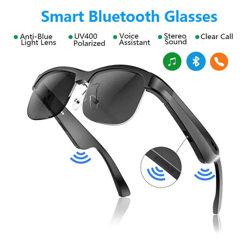 

Умные Bluetooth-очки, гарнитура, интеллектуальные солнцезащитные очки, меняющие цвет, защита от ультрафиолета, HD-вызов, голосовой помощник, очки для путешествий